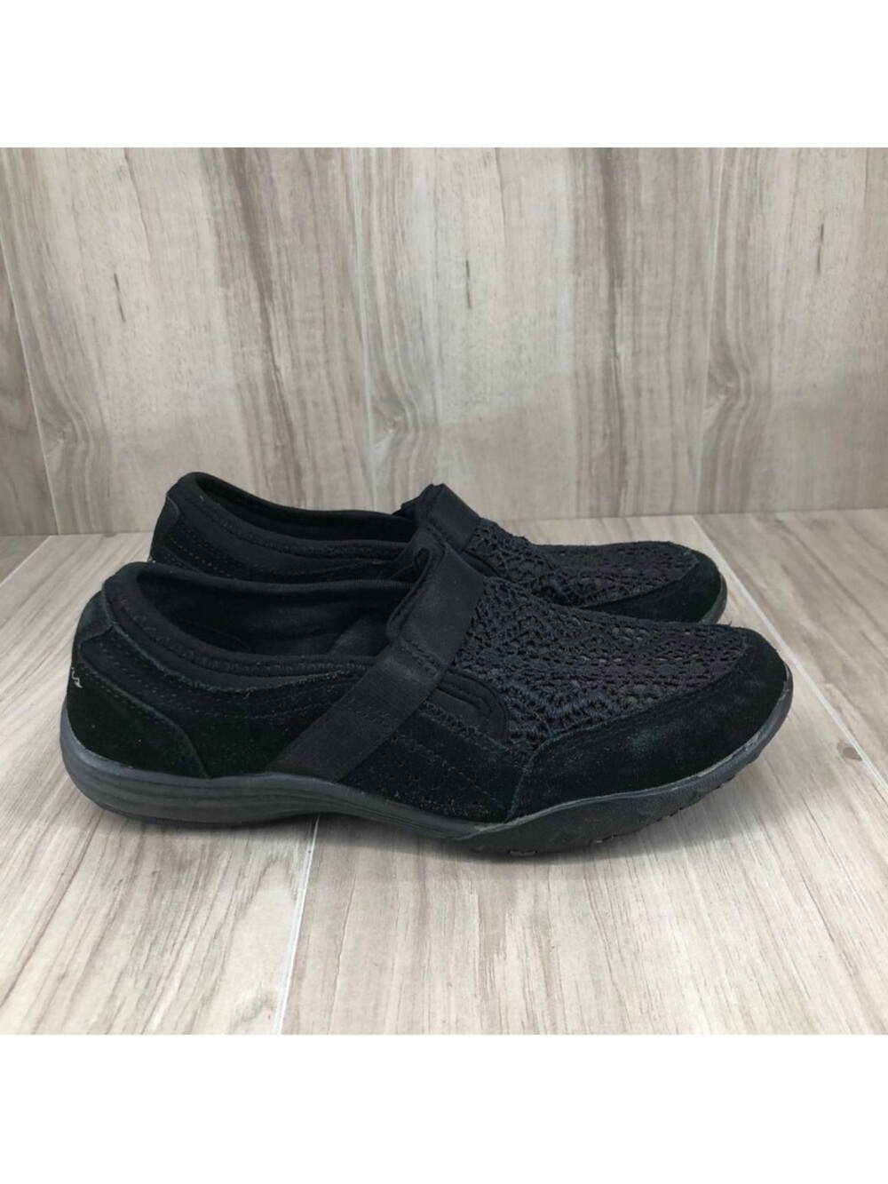 Skechers Shoes Womens 6.5 Black Suede Relax Fit Slip On Comfort Loafers